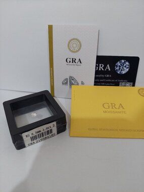 1ct GRA Certified Round Shape Moissanite, Loose Moissanite, 6.5mm, D, - S002